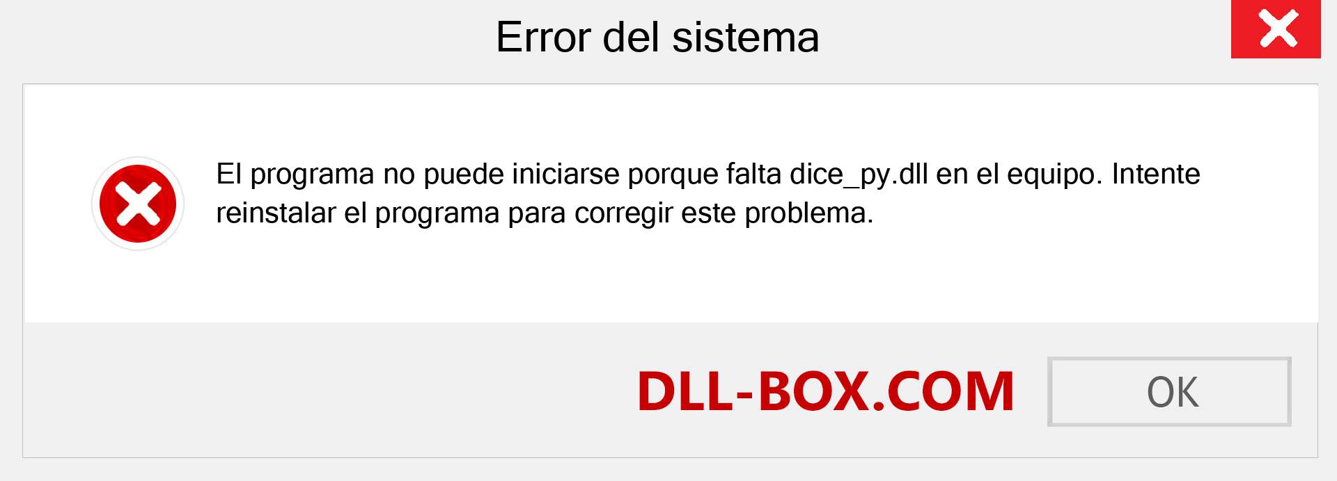 ¿Falta el archivo dice_py.dll ?. Descargar para Windows 7, 8, 10 - Corregir dice_py dll Missing Error en Windows, fotos, imágenes